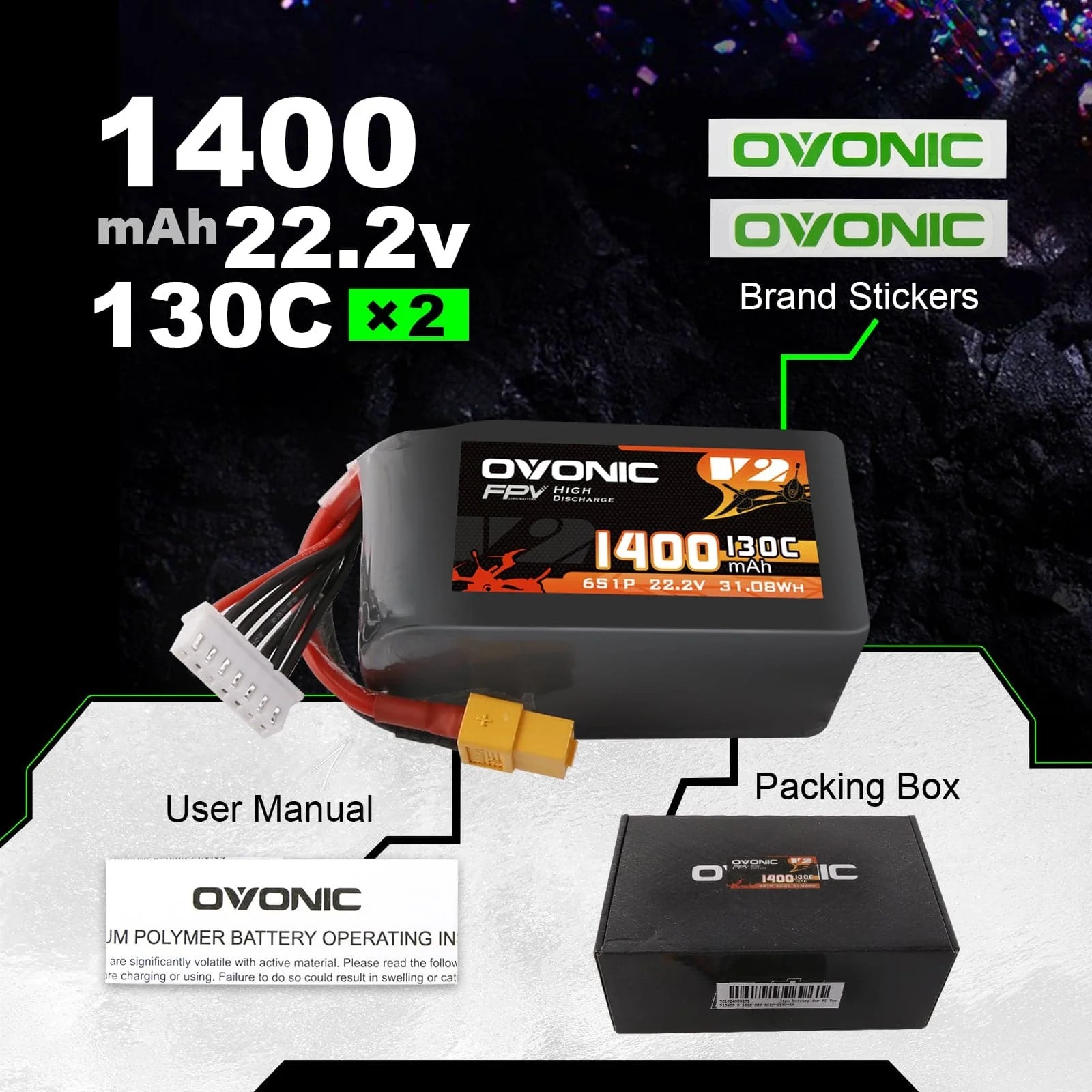Ovonic 6S 1400mAh 130C LiPo Pi - Walksnail Avatar Hd Goggles X incelemesi ve fiyatı