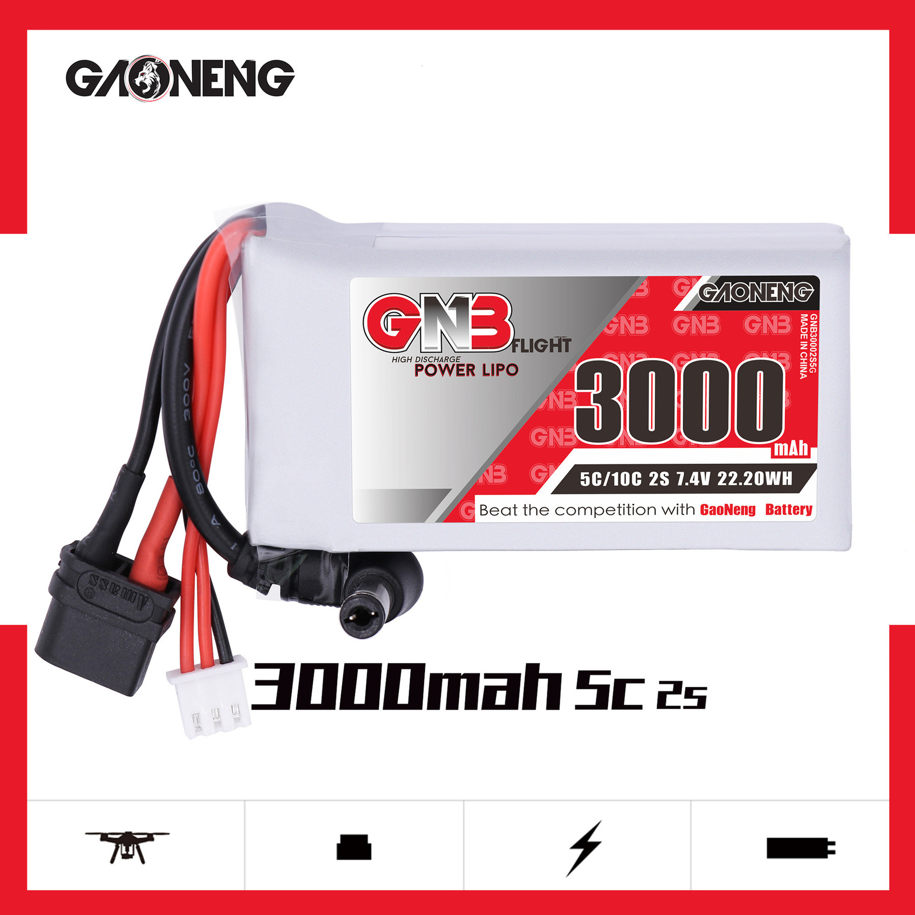 GNB 2S 7.4V 3000mAh 5C/10C Lip - Skyzone Sky04X Pro Oled Fpv Goggles incelemesi ve fiyatı