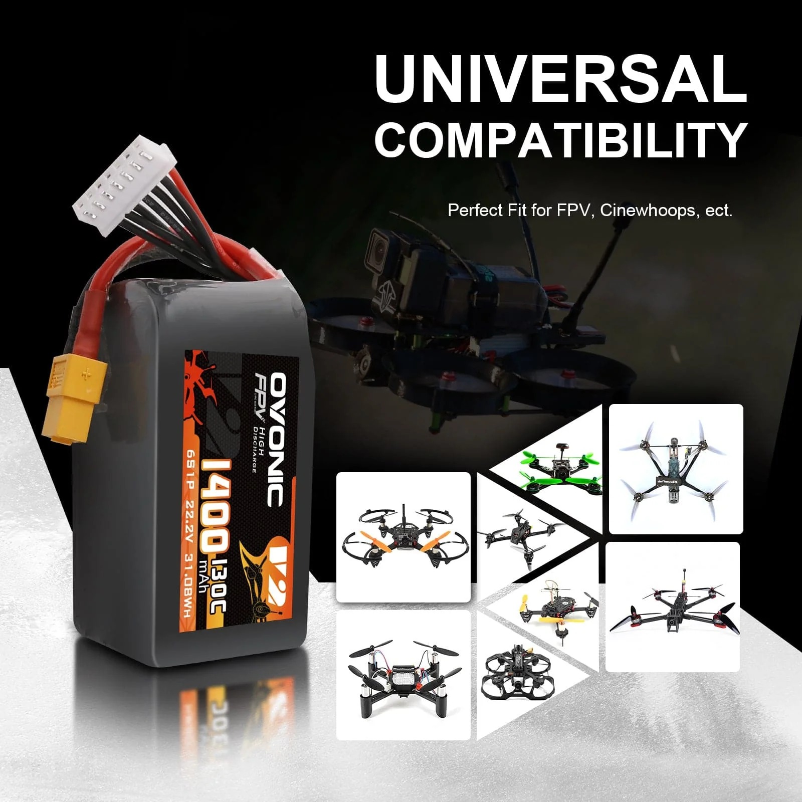 Ovonic 6S LiPo Pil 22.2V 1400m - Walksnail Avatar Hd Goggles X incelemesi ve fiyatı